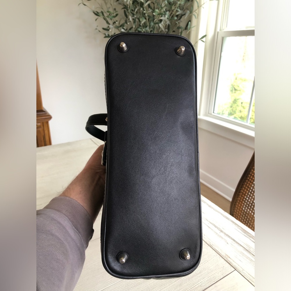 Coach Black Leather Hamilton Buckle Flap Large Satchel F12604 w/ Hangtag/Box/Bag - Picture 6 of 14